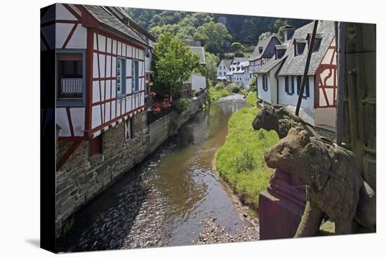 Half-timbered Houses in Monreal on River Elz, Eifel, Rhineland-Palatinate, Germany, Europe-Hans-Peter Merten-Stretched Canvas