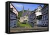 Half-timbered Houses in Monreal on River Elz, Eifel, Rhineland-Palatinate, Germany, Europe-Hans-Peter Merten-Framed Stretched Canvas