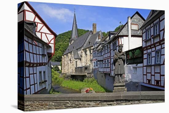 Half-timbered Houses in Monreal on River Elz, Eifel, Rhineland-Palatinate, Germany, Europe-Hans-Peter Merten-Stretched Canvas