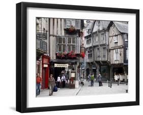 Half Timbered Houses in the Old Town of Dinan, Brittany, France, Europe-Levy Yadid-Framed Photographic Print