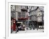 Half Timbered Houses in the Old Town of Dinan, Brittany, France, Europe-Levy Yadid-Framed Photographic Print