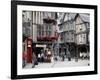 Half Timbered Houses in the Old Town of Dinan, Brittany, France, Europe-Levy Yadid-Framed Photographic Print