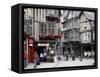 Half Timbered Houses in the Old Town of Dinan, Brittany, France, Europe-Levy Yadid-Framed Stretched Canvas