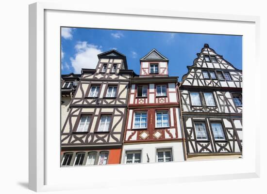 Half Timbered Houses on the Market Square in Cochem, Moselle Valley, Rhineland-Palatinate, Germany-Michael Runkel-Framed Photographic Print