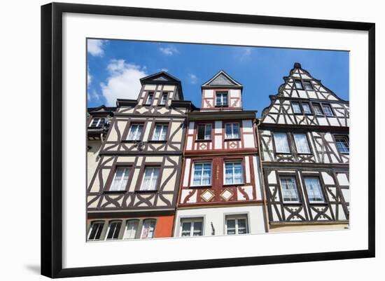 Half Timbered Houses on the Market Square in Cochem, Moselle Valley, Rhineland-Palatinate, Germany-Michael Runkel-Framed Photographic Print