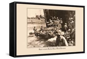 Half-Track Rolls Out, New Britain-Robert R. Brenner-Framed Stretched Canvas