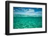 Half Water Half Land, Clouds over the Pacific Ocean, Bora Bora, French Polynesia-null-Framed Photographic Print