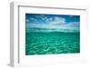 Half Water Half Land, Clouds over the Pacific Ocean, Bora Bora, French Polynesia-null-Framed Photographic Print