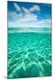 Half Water Half Land, Clouds over the Pacific Ocean, Bora Bora, French Polynesia-null-Mounted Photographic Print