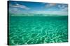 Half Water Half Land, Clouds over the Pacific Ocean, Bora Bora, French Polynesia-null-Stretched Canvas