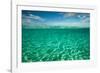 Half Water Half Land, Clouds over the Pacific Ocean, Bora Bora, French Polynesia-null-Framed Photographic Print