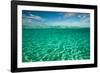 Half Water Half Land, Clouds over the Pacific Ocean, Bora Bora, French Polynesia-null-Framed Photographic Print