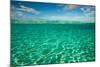 Half Water Half Land, Clouds over the Pacific Ocean, Bora Bora, French Polynesia-null-Mounted Photographic Print