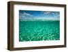 Half Water Half Land, Clouds over the Pacific Ocean, Bora Bora, French Polynesia-null-Framed Photographic Print