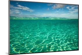 Half Water Half Land, Clouds over the Pacific Ocean, Bora Bora, French Polynesia-null-Mounted Photographic Print