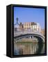 Halfpenny Bridge and River Liffey, Dublin, Ireland/Eire-Firecrest Pictures-Framed Stretched Canvas