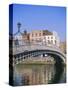 Halfpenny Bridge and River Liffey, Dublin, Ireland/Eire-Firecrest Pictures-Stretched Canvas