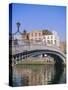 Halfpenny Bridge and River Liffey, Dublin, Ireland/Eire-Firecrest Pictures-Stretched Canvas