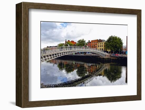 Halfpenny Bridge Over the Liffy River-George Oze-Framed Photographic Print