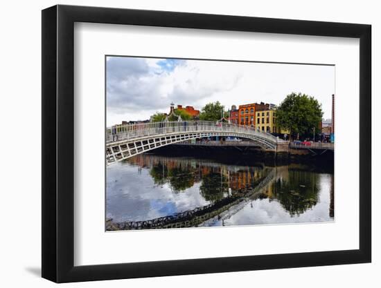 Halfpenny Bridge Over the Liffy River-George Oze-Framed Photographic Print