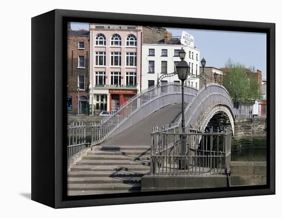 Halfpenny Bridge Over the River Liffey, Dublin, Eire (Republic of Ireland)-Philip Craven-Framed Stretched Canvas