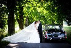 Bride and Groom in Car-HalfPoint-Photographic Print