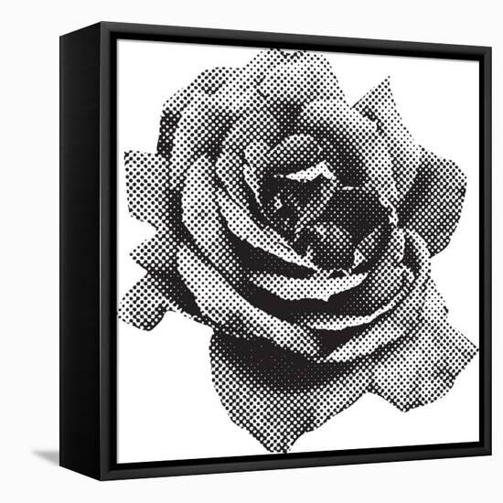 Halftone Rose-Lvnel-Framed Stretched Canvas