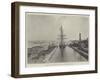 Halifax Graving Dock, HMS Canada Entering Dock-null-Framed Giclee Print