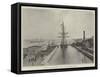 Halifax Graving Dock, HMS Canada Entering Dock-null-Framed Stretched Canvas