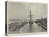 Halifax Graving Dock, HMS Canada Entering Dock-null-Stretched Canvas