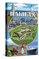 Halifax, Nova Scotia - Montage-Lantern Press-Stretched Canvas