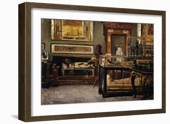 Hall of Egyptian Museum in Turin-Lorenzo Delleani-Framed Giclee Print