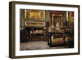 Hall of Egyptian Museum in Turin-Lorenzo Delleani-Framed Giclee Print