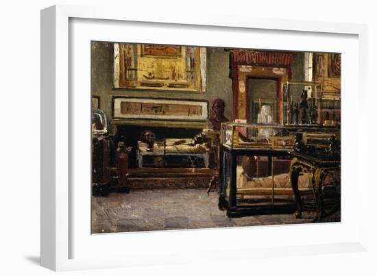 Hall of Egyptian Museum in Turin-Lorenzo Delleani-Framed Giclee Print