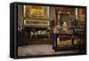 Hall of Egyptian Museum in Turin-Lorenzo Delleani-Framed Stretched Canvas