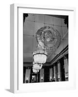 Hall of Emblems in USSR East Berlin Embassy, with Soviet Seal Embossed on Mirror-Frank Scherschel-Framed Photographic Print