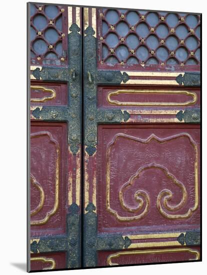 Hall of Supreme Harmony-door detail, The Forbidden City, Beijing, China-Walter Bibikow-Mounted Photographic Print