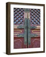 Hall of Supreme Harmony-door detail, The Forbidden City, Beijing, China-Walter Bibikow-Framed Photographic Print