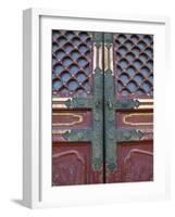 Hall of Supreme Harmony-door detail, The Forbidden City, Beijing, China-Walter Bibikow-Framed Photographic Print