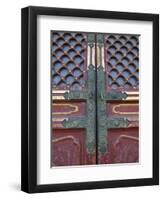 Hall of Supreme Harmony-door detail, The Forbidden City, Beijing, China-Walter Bibikow-Framed Premium Photographic Print