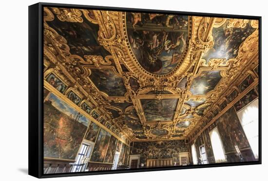 Hall of the Great Council (Sala del Maggior Consiglio), Doge's Palace, Venice, UNESCO World Heritag-Eleanor Scriven-Framed Stretched Canvas