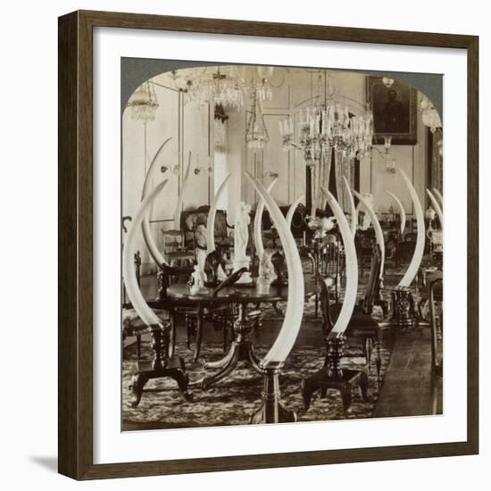 Hall of Tusks,' in the Home of Lady De Soysa, Bambalapitiya, Colombo, Ceylon, 1903-Underwood & Underwood-Framed Giclee Print