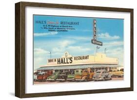 Hall's Drive-In, Roadside Retro-null-Framed Art Print