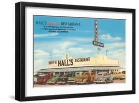 Hall's Drive-In, Roadside Retro-null-Framed Art Print