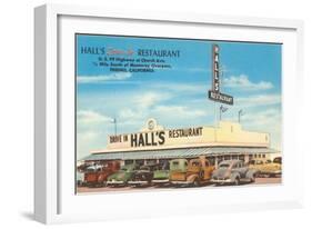 Hall's Drive-In, Roadside Retro-null-Framed Art Print