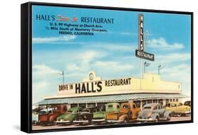 Hall's Restaurant, Fresno, California-null-Framed Stretched Canvas