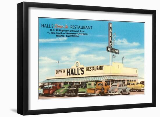Hall's Restaurant, Fresno, California-null-Framed Art Print