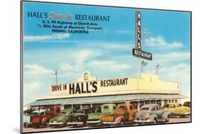 Hall's Restaurant, Fresno, California-null-Mounted Art Print