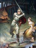 St. George Resucing a Handcuffed Maiden Threatened by a Dragon-Halle-Stretched Canvas