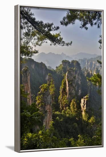 Hallelujah Mountains, Wulingyuan District, Mountain Peaks on Display-Darrell Gulin-Framed Photographic Print